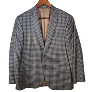 Jack Victor Conway Sport Coat 42S Gray/Brown Check Super 130’s Soft Wool Jacket
